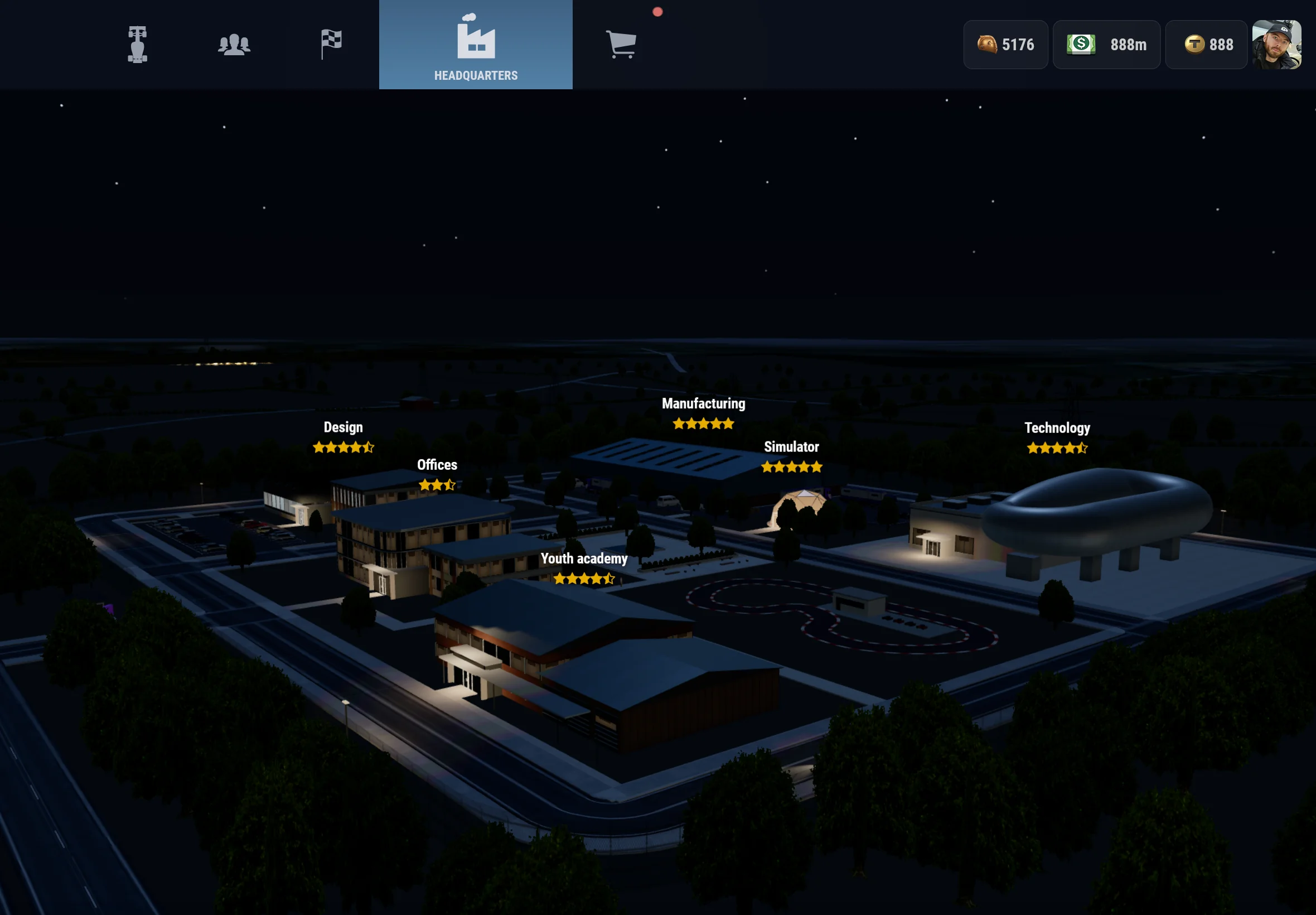 The new 3D Headquarters in iGP Manager